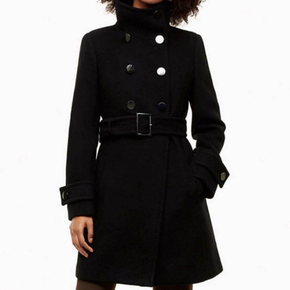 Babaton Black Double-Breasted Bromley Coat